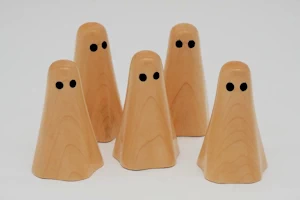 Handmade wooden ghosts