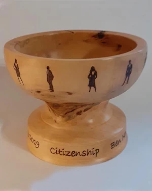 Handmade wooden Citizenship trophy
