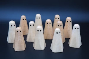 Handmade wooden ghosts