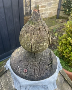 Handmade wooden finial repair