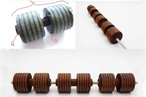 Handmade wooden lawnmower rollers