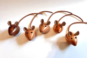 Handmade wooden mice
