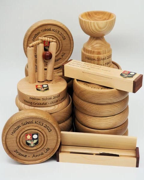 Handmade wooden trophies