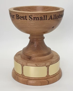 Handmade wooden trophy cup